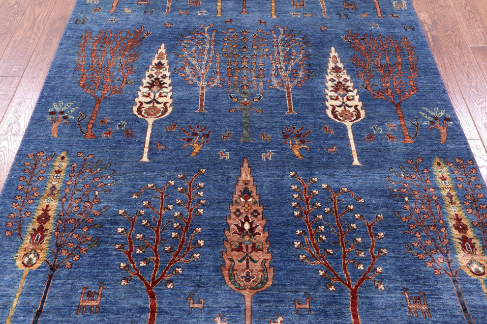 5' 9" X 7' 8" Tribal Persian Gabbeh Handmade Wool Rug Q9615