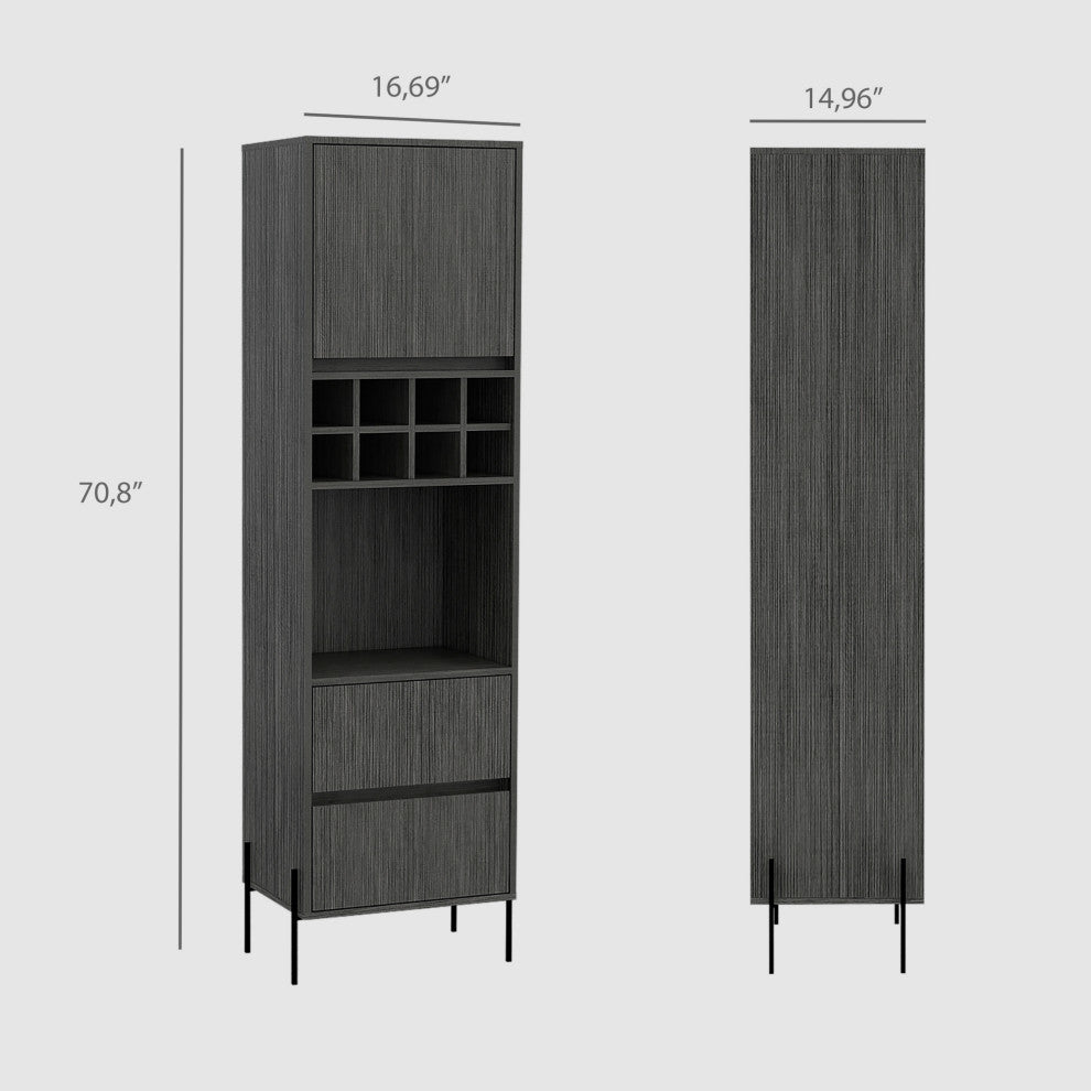 Talmage High Bar Cabinet, Smokey Oak