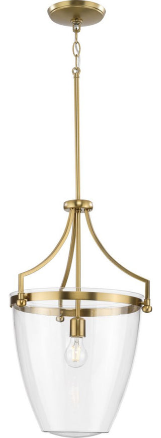 Parkhurst Collection One-Light Brushed Bronze Clear Glass Pendant Light