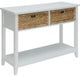 44"x16"x28" White Solid Wood Leg Console Table