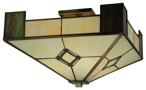 Meyda Lighting 50503 20"Sq Diamond Mission Flushmount