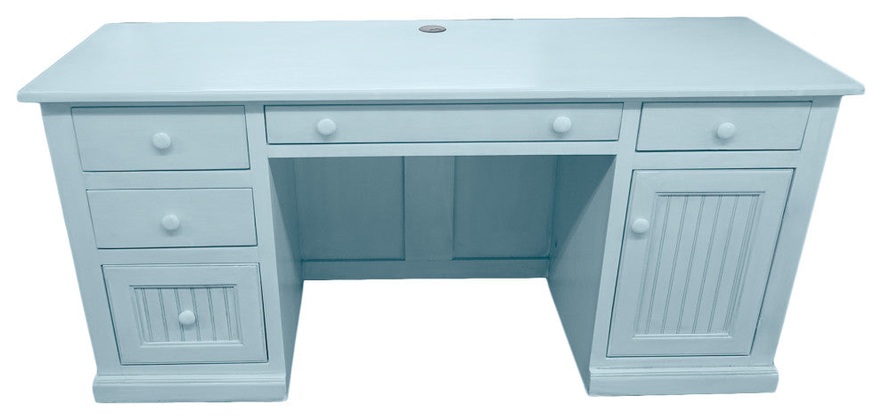 Coastal Executive Desk with CPU Storage, Interesting Aqua