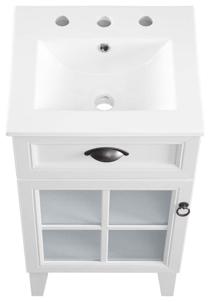 Isle 18" Bathroom Vanity Cabinet White White -5423