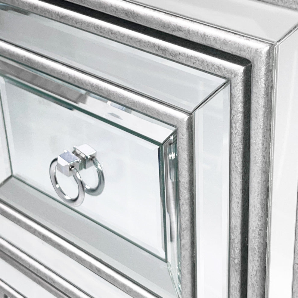 2-Drawer Wood Nightstand with Handles