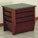 End Table with Magazine Pockets With Black Granite Look Top, Mahogany
