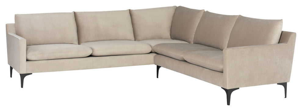 Anders Nude Fabric Sectional Sofa, HGSC648