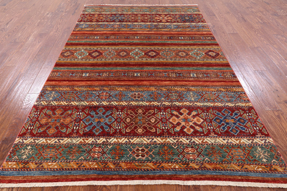 Khorjin Super Kazak Hand Knotted Wool Rug 5' 9" X 8' 7" Q4861