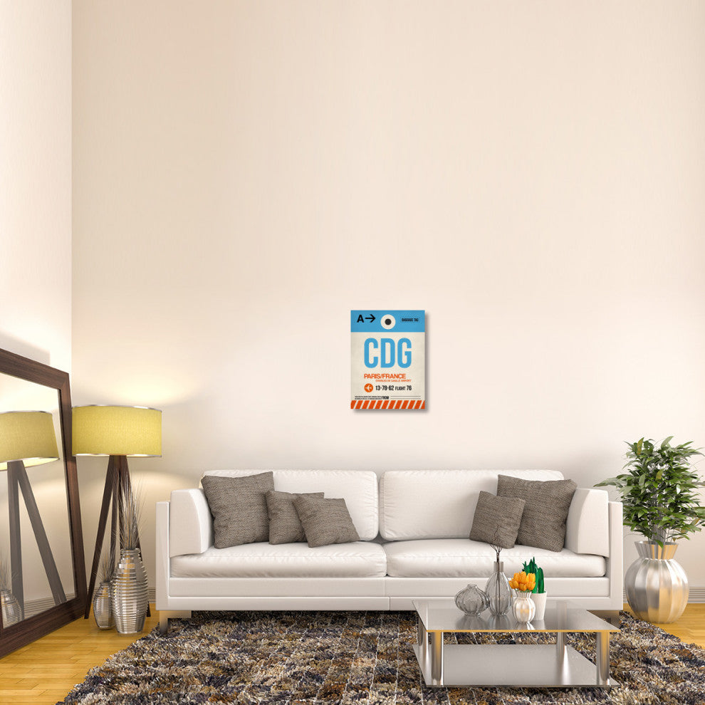 "CDG Paris Luggage Tag 2" Fine Art Print