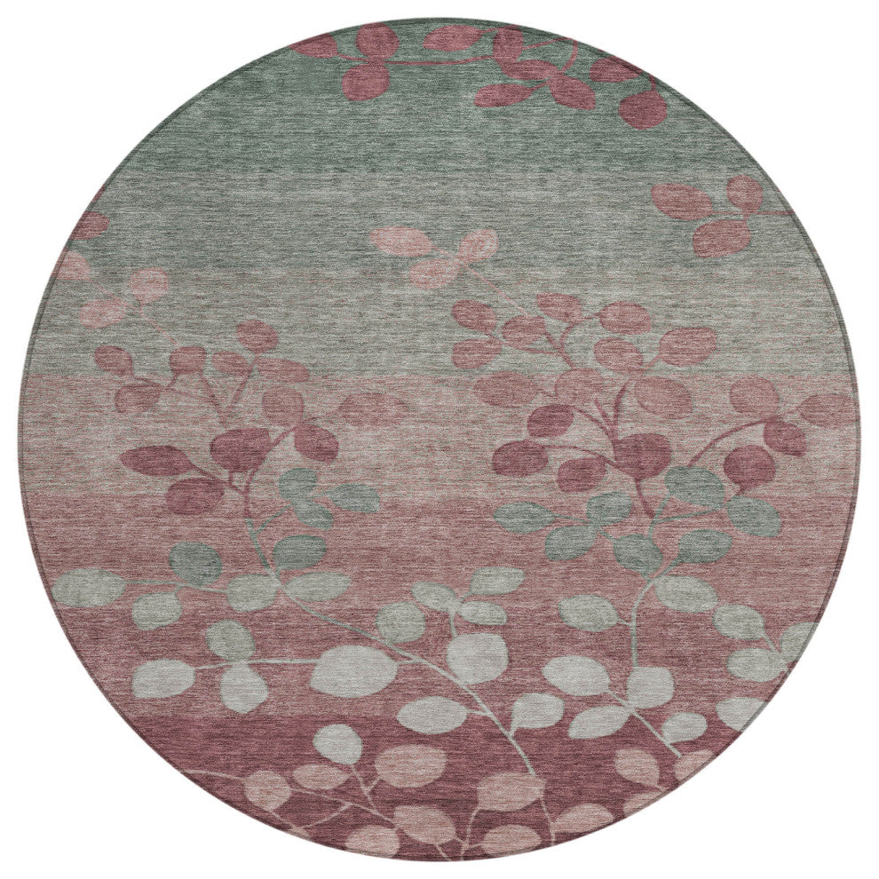 Machine Washable Indoor/Outdoor Chantille ACN1900 Blush 8' x 8' Round Rug