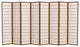 6' Tall Window Pane Shoji Screen, Walnut, 8 Panels