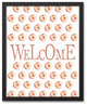 Welcome Peach Caps Framed Canvas 16x20 Black Framed Canvas