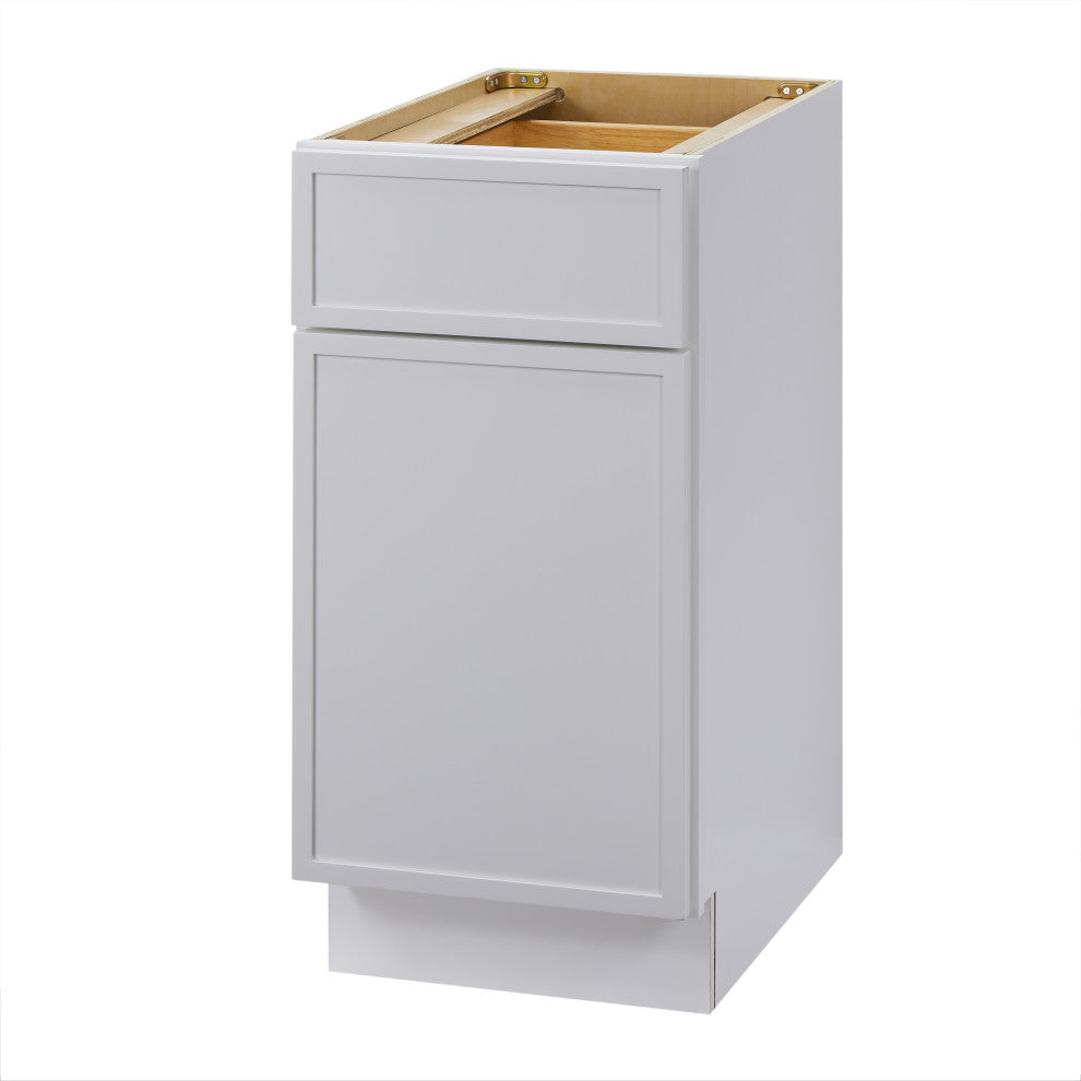 Vanity Art Birch Plywood Single Base Storage Cabinet, White, 15"