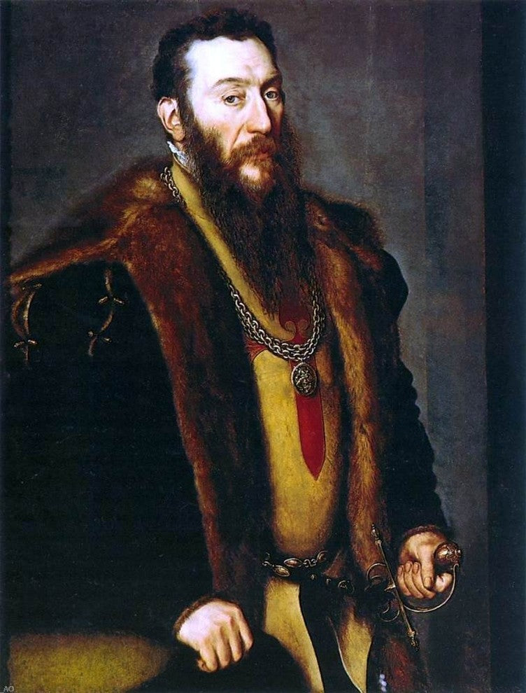 Anthonis Mor Van Dashorst Portrait of Giovanni Battista di Castaldo Canvas Wrap
