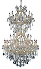 Elegant Maria Theresa Foyer Hall Light, Gold Finish With Elegant Cut Crystal