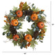 24" Pumpkins, Pine Cones and Berries Fall Artificial Wreath