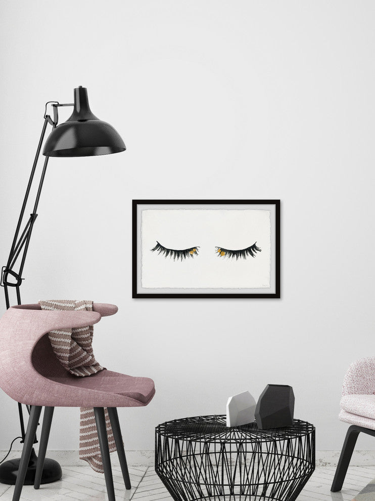 "Golden Lashes II" Framed Painting Print, 36"x24"