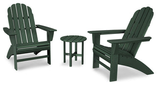 POLYWOOD Vineyard 3-Piece Curveback Adirondack Set, Green