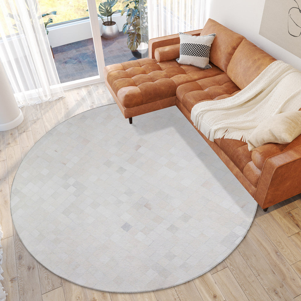 Indoor/Outdoor Stetson SS2 Linen Machine Washable 8' x 8' Round Rug