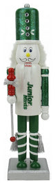 14" Decorative Green and White Junior Mints Wooden Christmas Nutcracker Figure