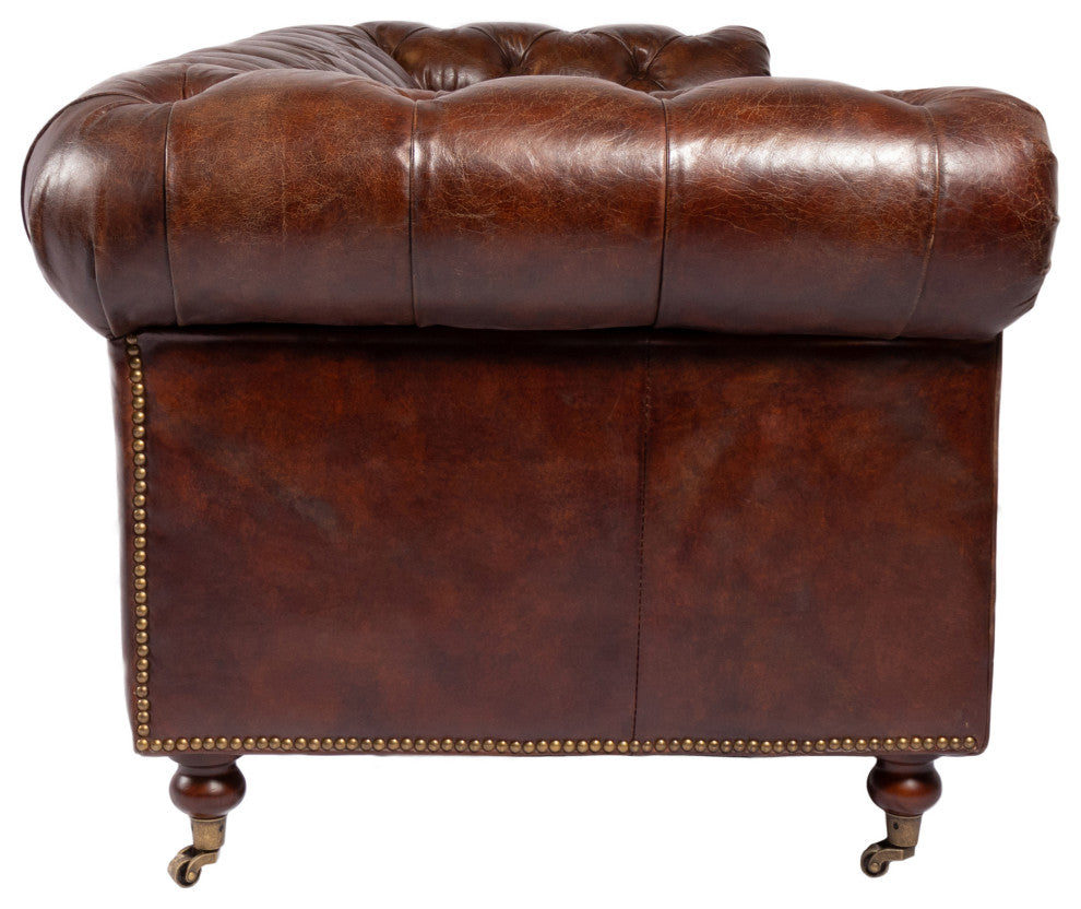 First of A Kind Birmingham Sofa Cappuccino Brown Leather