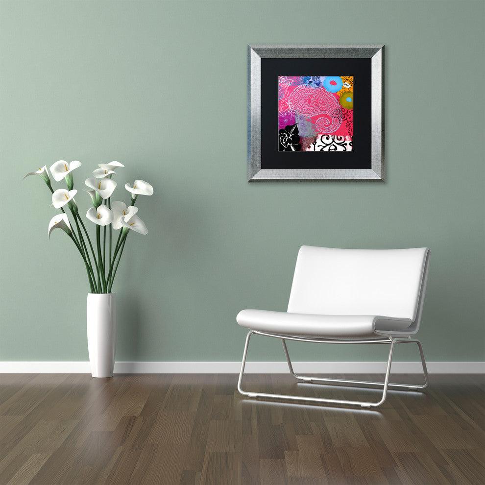 Color Bakery ''Bali III'' Matted Framed Art, Silver Frame, Black Mat, 11x11