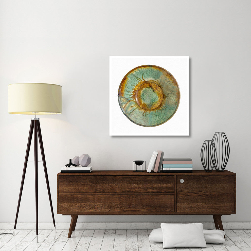 "Green and Brown Bowl" Print 10th Century Persian Artisan, 38"x38"