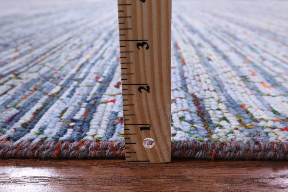 9' 11" X 13' 6" Hand Knotted Persian Gabbeh Wool and Silk Rug Q8600