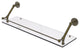 Prestige Skyline 30" Floating Glass Shelf with Gallery Rail, Antique Brass