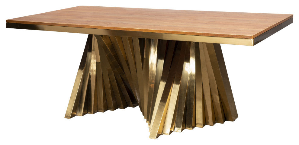 Waterfall Wood Top Dining Table for 8