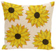 Sunflower Power Flower Print Pillow, Yellow, 20"x20"