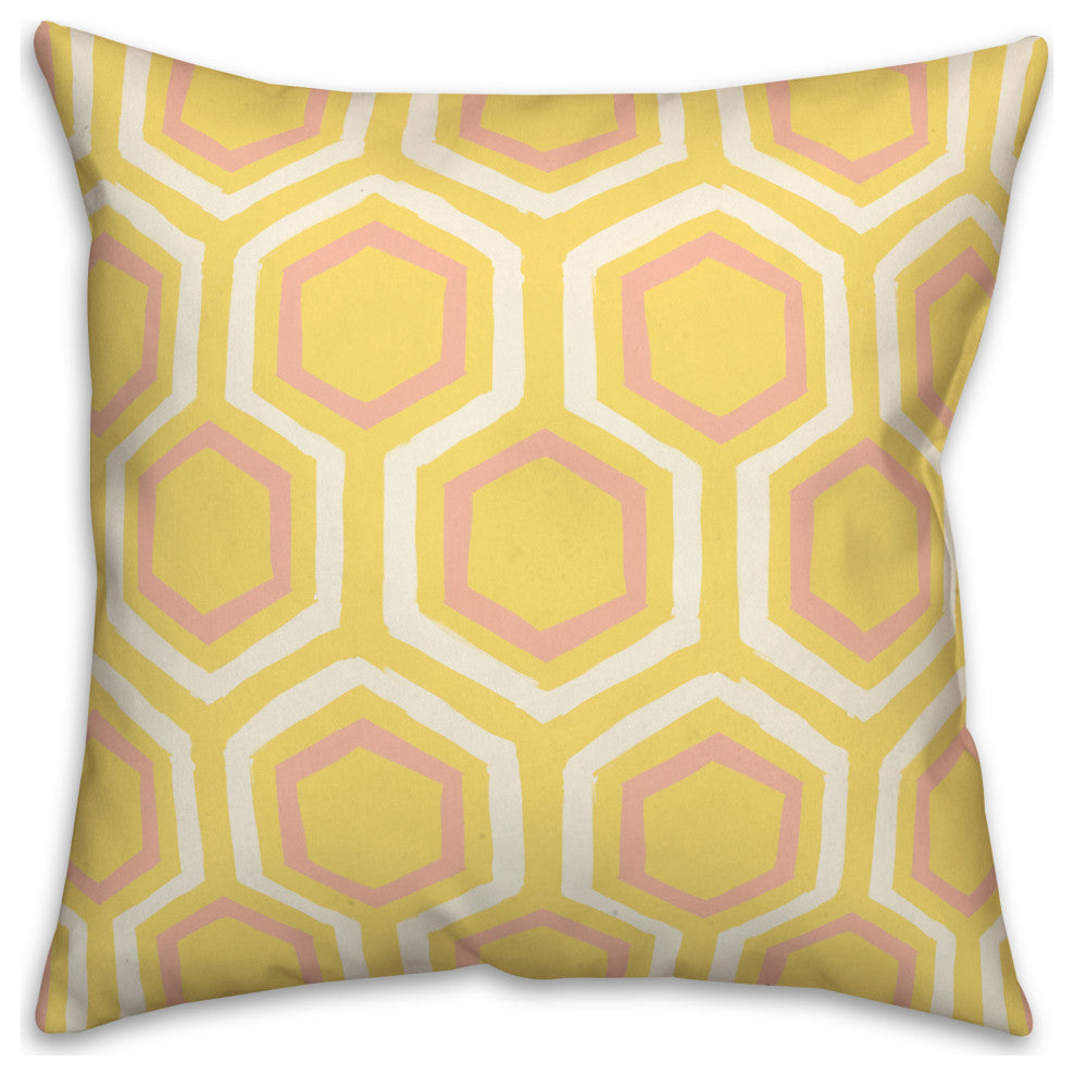 Bright Hexagons 18x18 Indoor / Outdoor Pillow