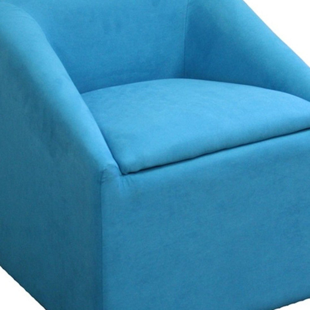 21" Modern Aqua Blue Cubed Accent Storage Chair