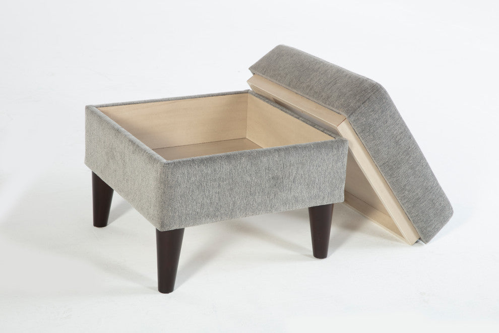 Theo Accent Chair+Ottoman, Theo Gray