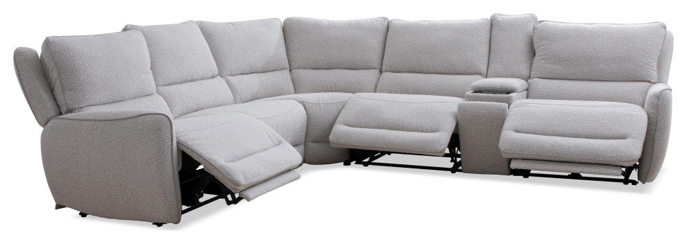 6 Piece Modular Power Reclining Sectional With Power Adjustable Headrests