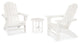 POLYWOOD Vineyard 3-Piece Curveback Adirondack Set, White