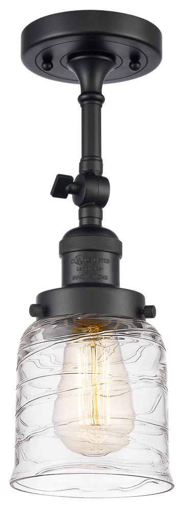 INNOVATIONS 201F-BK-G513 1-Light Semi-Flush Mount Matte Black