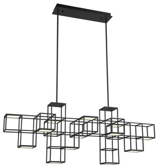13 Light Linear LED Chandelier, Black