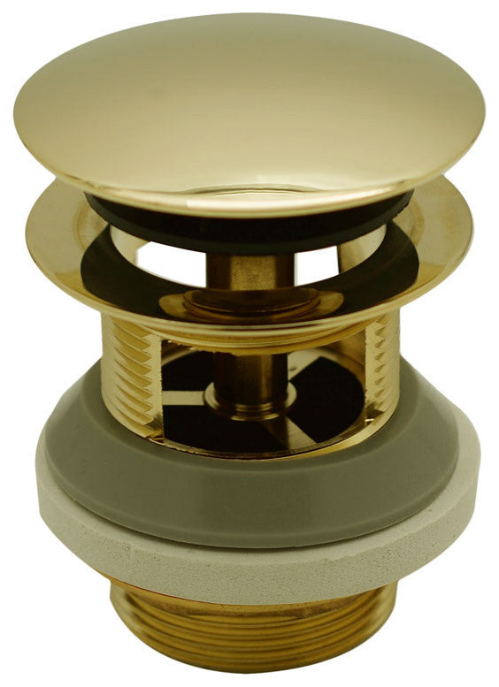 Tip Toe Integrated Overflow Bath Drain In Polished Brass, Polished Brass