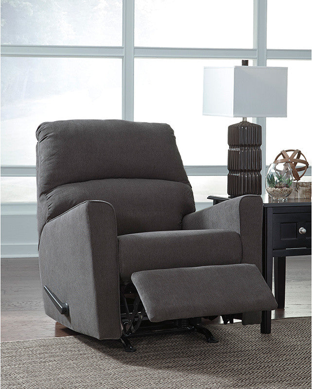 Ashley Alenya Rocker Recliner, Charcoal Microfiber