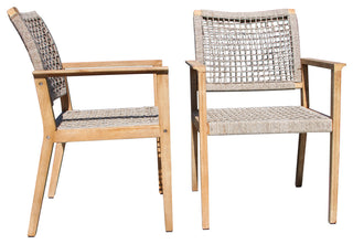 Wheat Rope and Antique Wash Eucalyptus Dining Chair, Set of 2