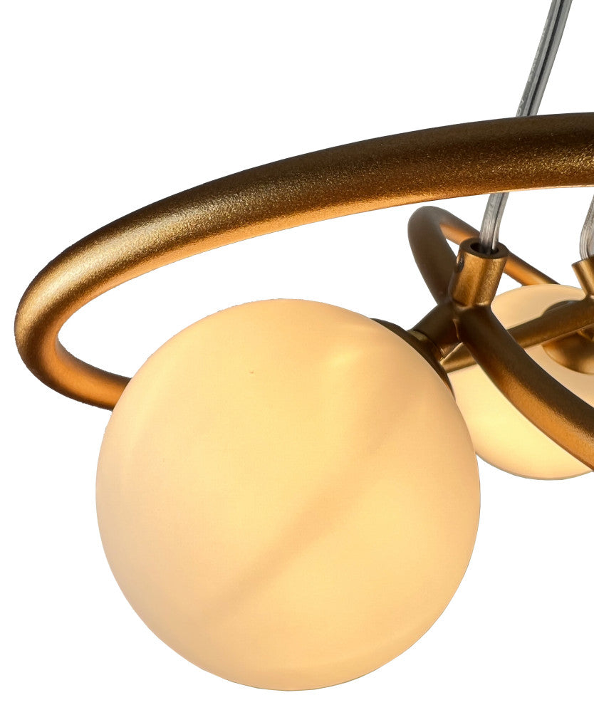 Xaman 3-Light Satin Brass Geometric Chandelier