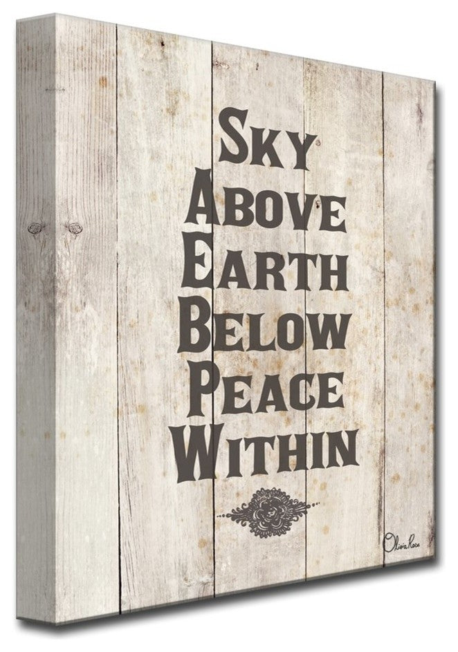 Sky Earth Peace'' Inspirational Canvas Art by Olivia Rose