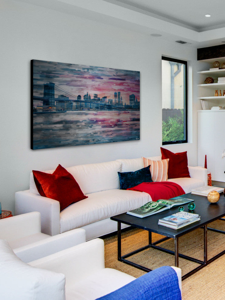 "Bridge at Dusk" Print on Brushed Aluminum, 60"x40"