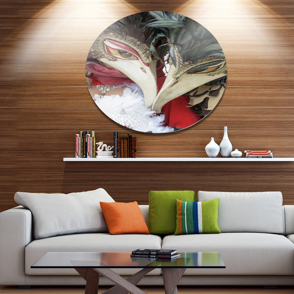 Carnival In Venice In Italy, Floral Round Wall Art, 11"