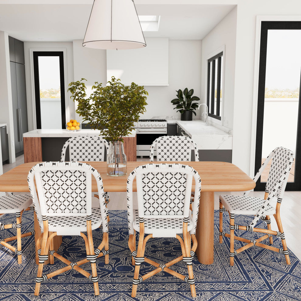 Butler Tenor White & Black Rattan Dining Chair