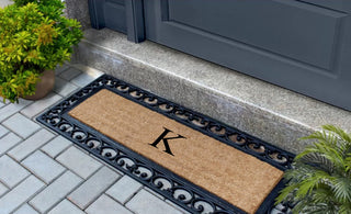 First Impression Hand Crafted Myla Monogrammed Large Entry Doormat, 18"x48", K