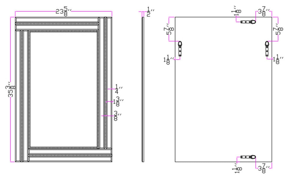 Silver Beaded Frame Mirror
