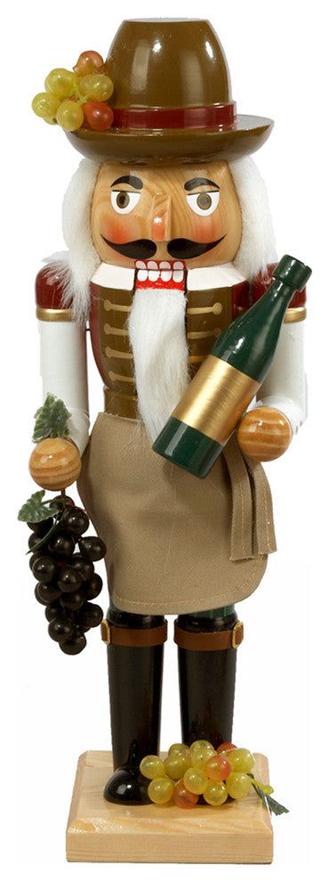 15" Wooden Wine Grower Nutcracker
