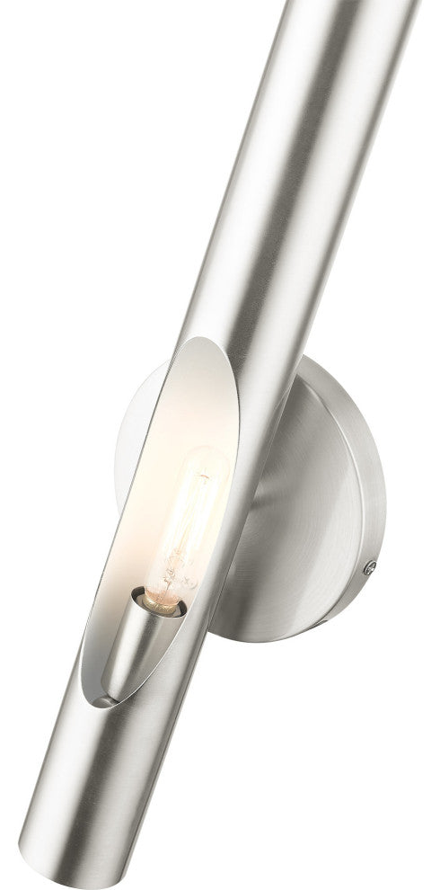 Brushed Nickel Contemporary, Minimal, Industrial, Urban, Sleek Single Sconce