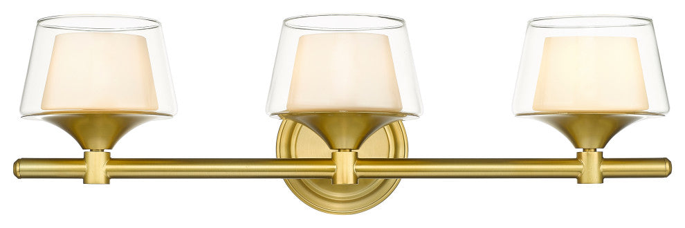 Innovations 311-3W-SG-CLW 3-Light Bath Vanity Light, Satin Gold